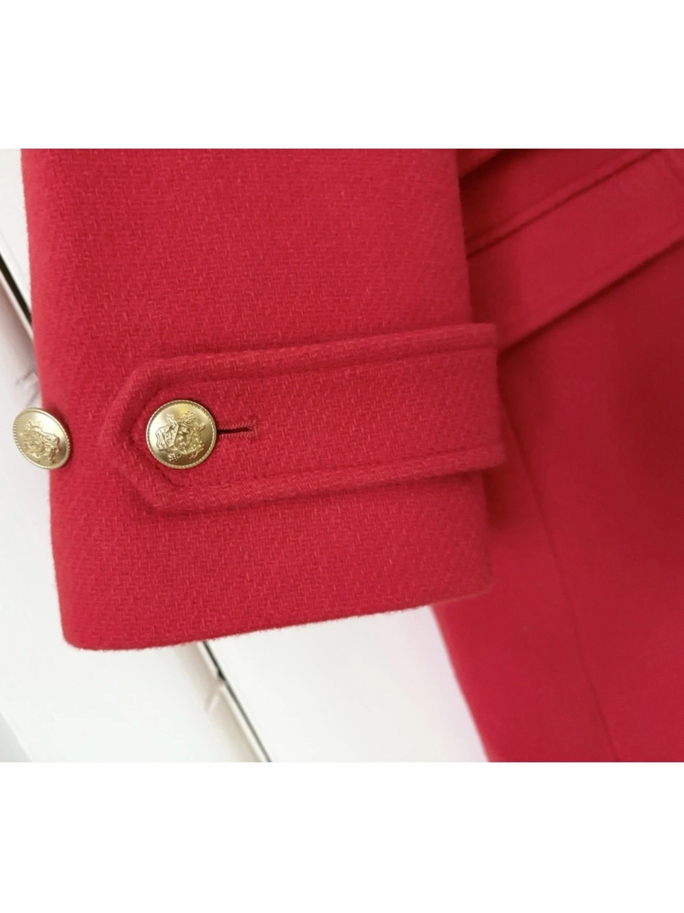 $398 J CREW Red Toscana Lanificio Nello Gori Stadium Cloth Wool Long Coat Sz 6 - Picture 7 of 16